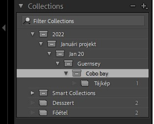 Lightroom kollekció felépítése 2